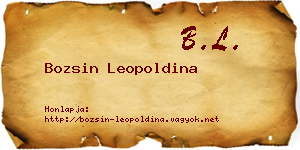 Bozsin Leopoldina névjegykártya